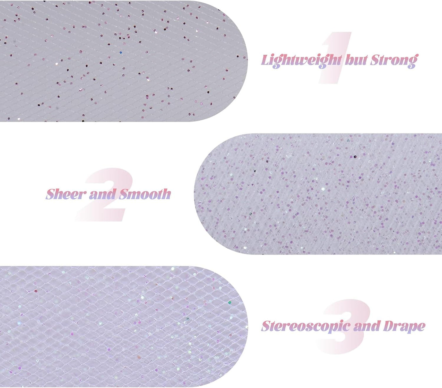 Glitter Tulle Rolls 6” by 50 Yards Sparkle Tulle Fabric Ribbon Sequin Tulle Netting Rolls for DIY Tutu Skirt Wedding Birthday Party Decoration (White/Color)