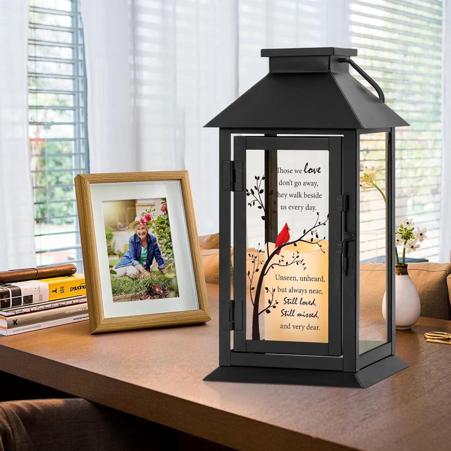 Memorial Lantern Bereavement Gifts in Memory of Loved One Memorial Gifts for Loss of Mother Loss of Father Remembrance Sympathy Gifts for Loss of Loved One with LED Candle and Remote
