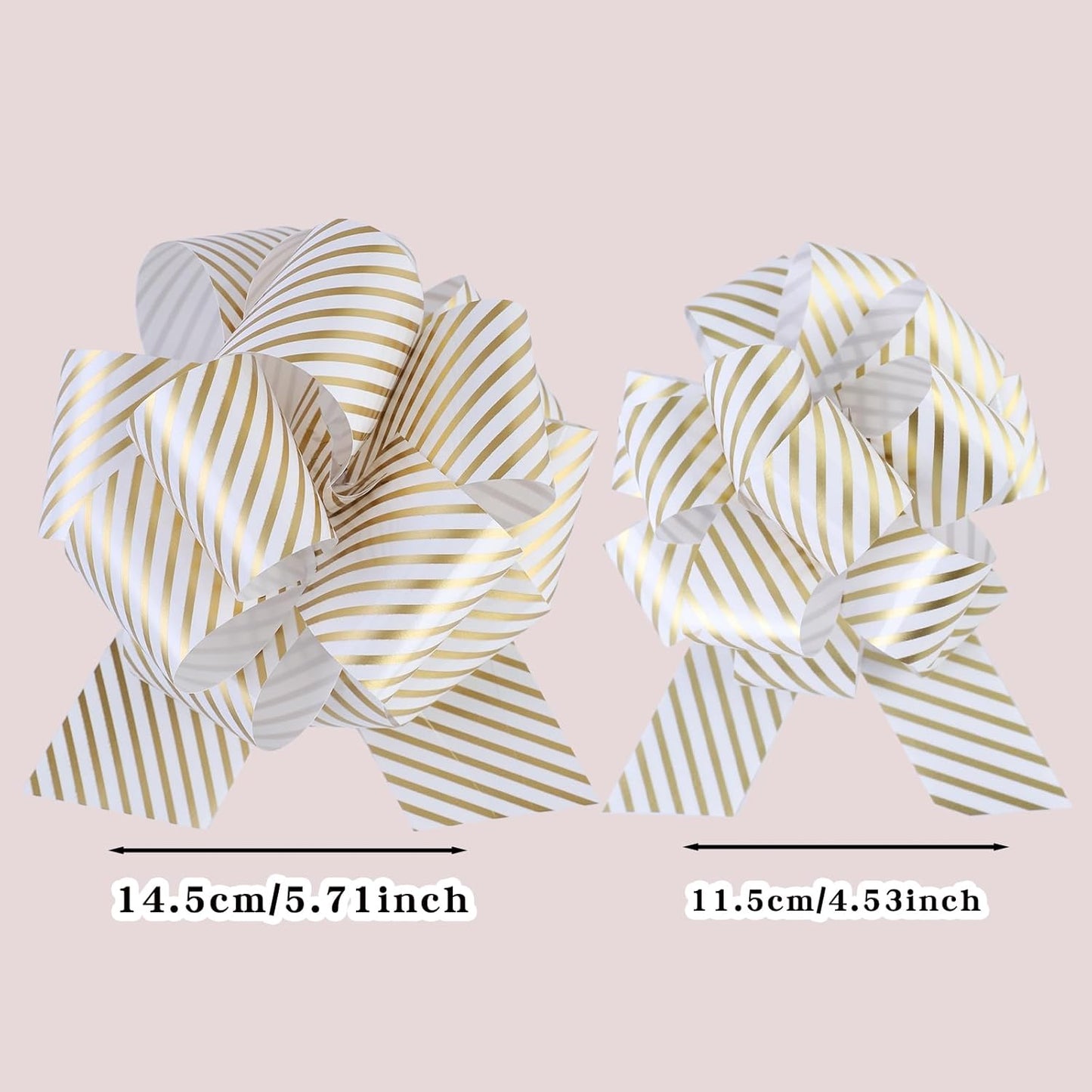 FORBINBO 12 Pieces Stripe Pull Bow Large Gift Wrapping Pull Bows with Ribbon for Christmas Presents Wedding Gift Wrapping Baskets