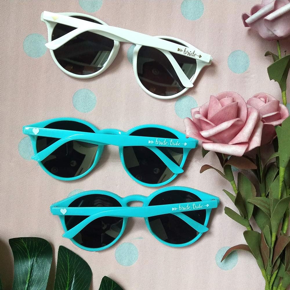 LADY&HOME Bachelorette Party Cat Eye Sunglasses - Bridesmaid & Bridal Shower Supplies, 10pcs Round Weddings Sunglasses