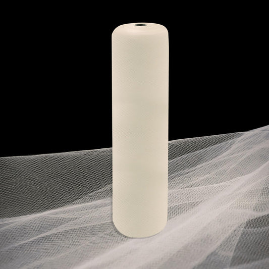 Ivory Tulle Fabric Rolls 54 Inch by 10 Yards Fabric Tulle Bolt for Wedding Christmas Decorations Gift Wrapping DIY Tutu Baby Shower Table Skirt Birthday Party Craft Supplies