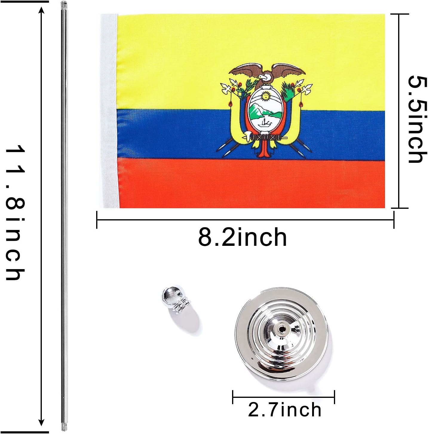 ZXvZYT 2 Pack Ecuador flag Ecuadorian Table Flag Small Mini Ecuador Desk Flags With Stand Base,International Festival Events Celebration Decorate,Home office Decorations