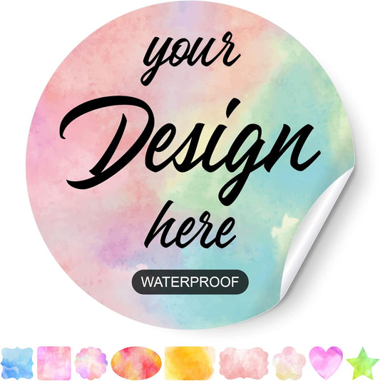 Custom Stickers - Personalized Labels, Circle, 5.5"x5.5", 100 Count, Vinyl, Waterproof, Business & Personal Use