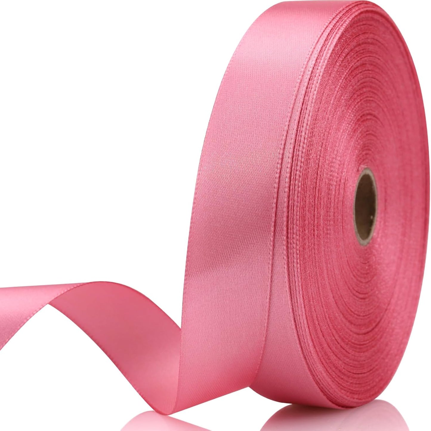 Rose Gold Polyester Satin Craft Ribbon - 7/8 Inch, 60 Yards - Single Face - For Handmade Roses, Gift Wrapping, Timeless Flower, Bouquets, Wedding and Party Decoration
