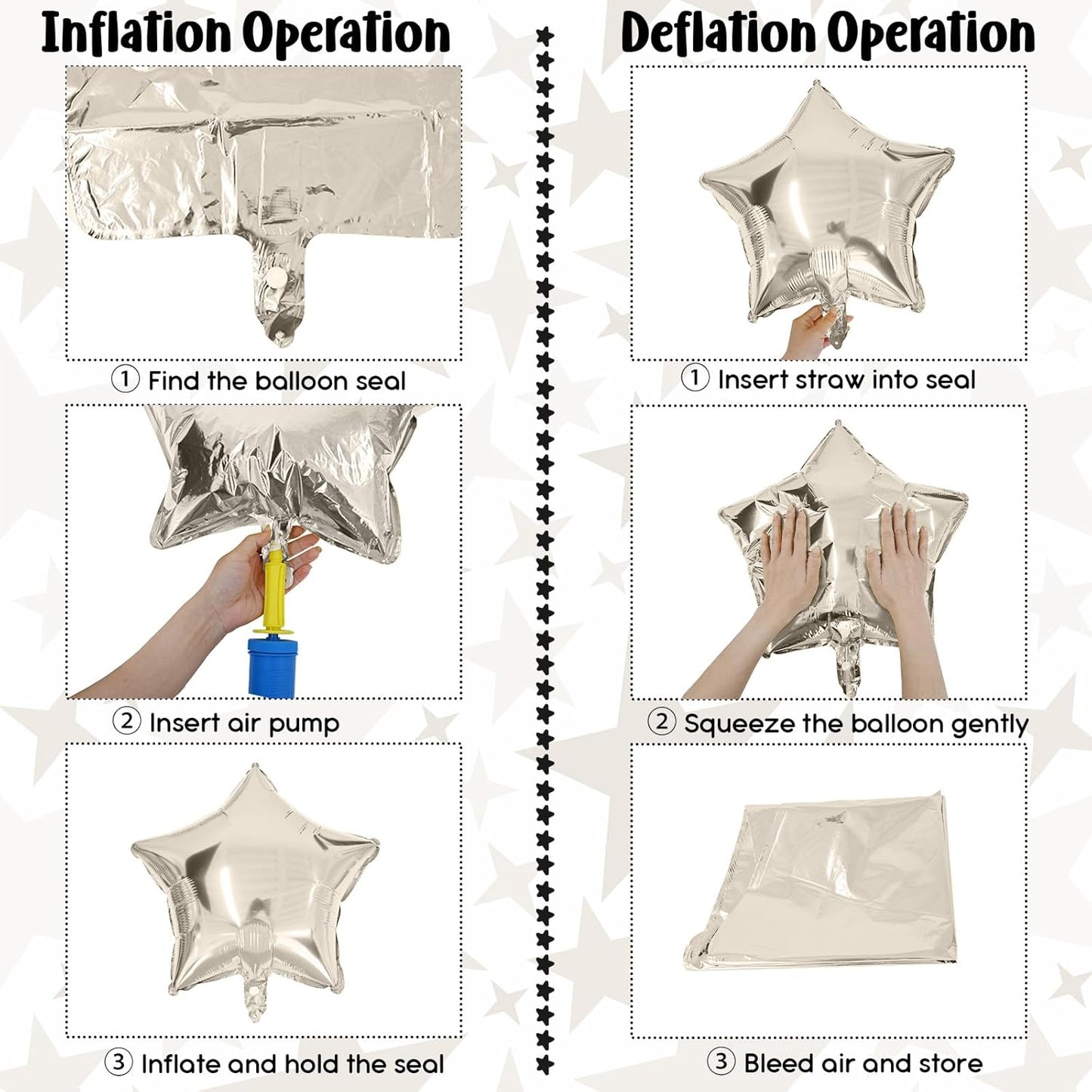 Cream Star Foil Balloons, 18 Inch Brown Beige Netural Stars Shape Balloons 12 Pcs Chocolate Apricot White Pentagram Foil Balloon Tan Nude Helium Balloon for Boho Baby Shower Birthday Wedding Party