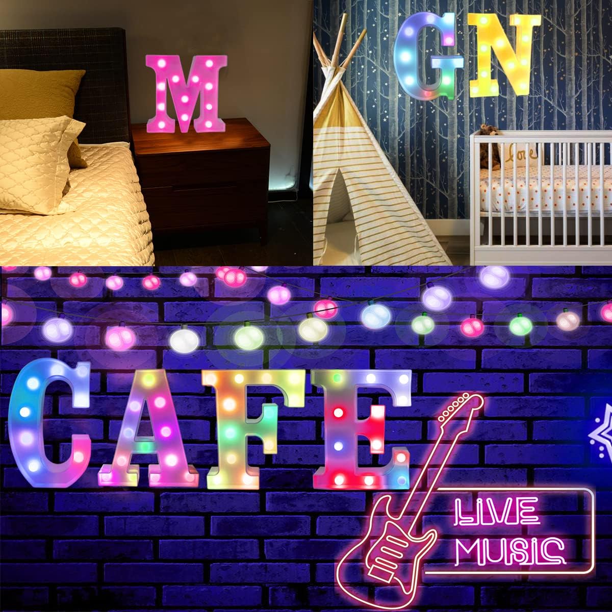 Light Up Colorful LED Marquee Letter lights, 18 Colors Changing Alphabet Letters Sign with Remote Timer for Night Light Girls Bedroom Wedding Birthday Party Lamp Christmas Home Bar Decor- Colorful I