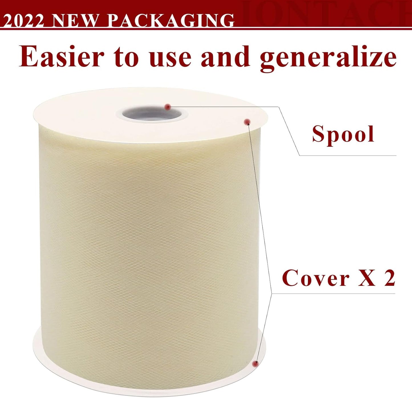 Ivory Tulle Fabric Rolls 6 Inch by 200 Yards (600 feet) Fabric Spool Tulle Ribbon for DIY Ivory Tutu Gift Wrapping Baby Shower Birthday Party Wedding Decorations Craft Supplies