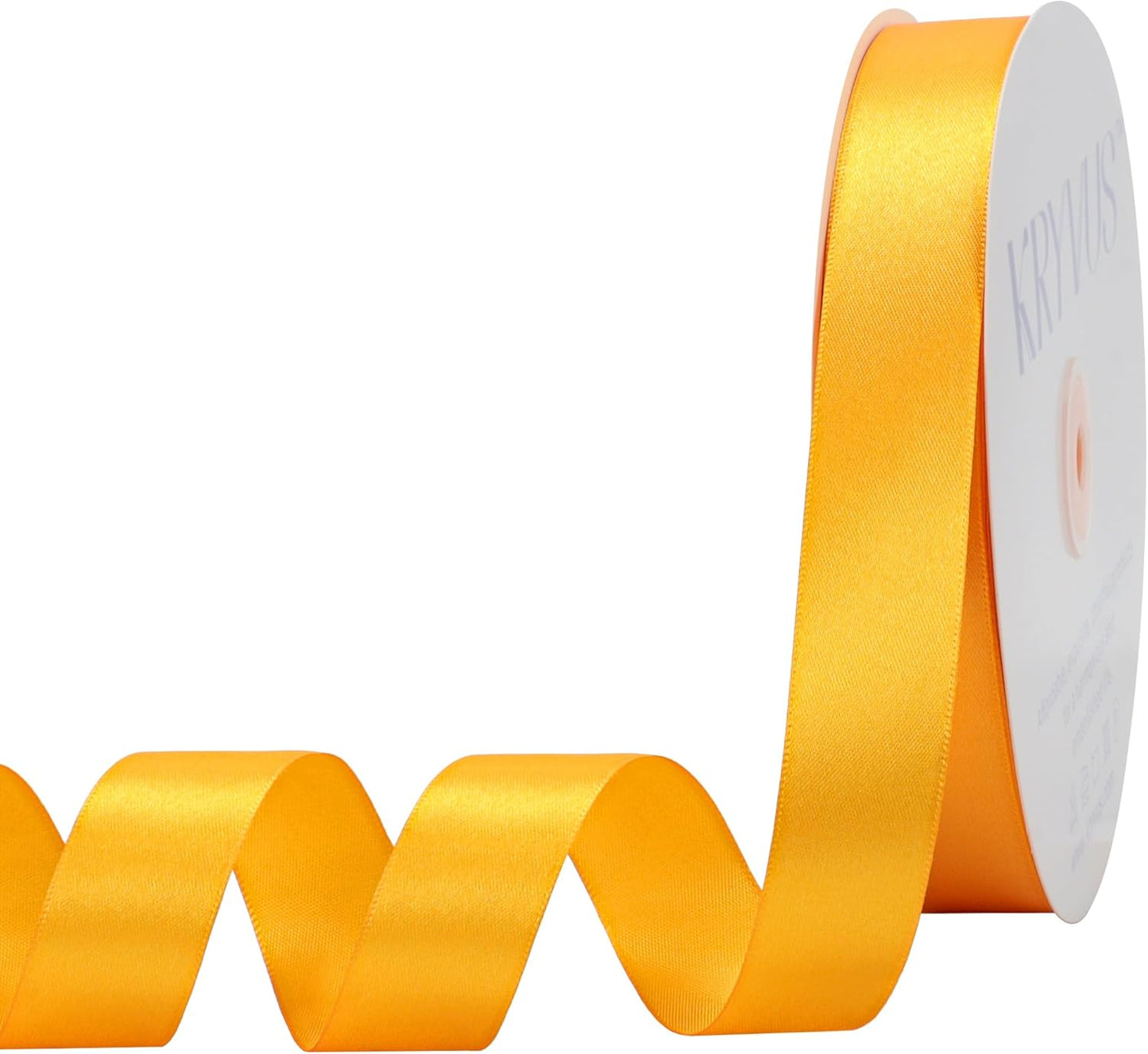 Yellow Satin Ribbon 1 inch X Continuous 100 Yards, Single Face Polyester Ribbon Perfect for Gift Wrapping, Flower Bouquet, Wedding Decor, Crafts, Bow Making, Sewing and More