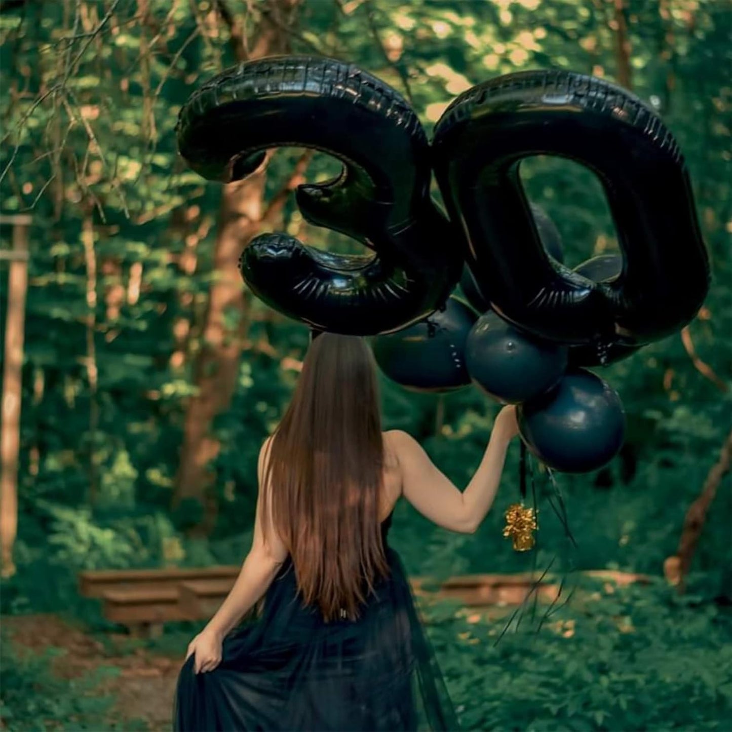 Black Number 0 Balloon for Girls Boys, 40 Inch Large Number 0-9 Foil Mylar Helium Digital Balloons Set for Women Men Birthday Graduation Anniversary New Year Eve Party Decorations Celebration Supplies