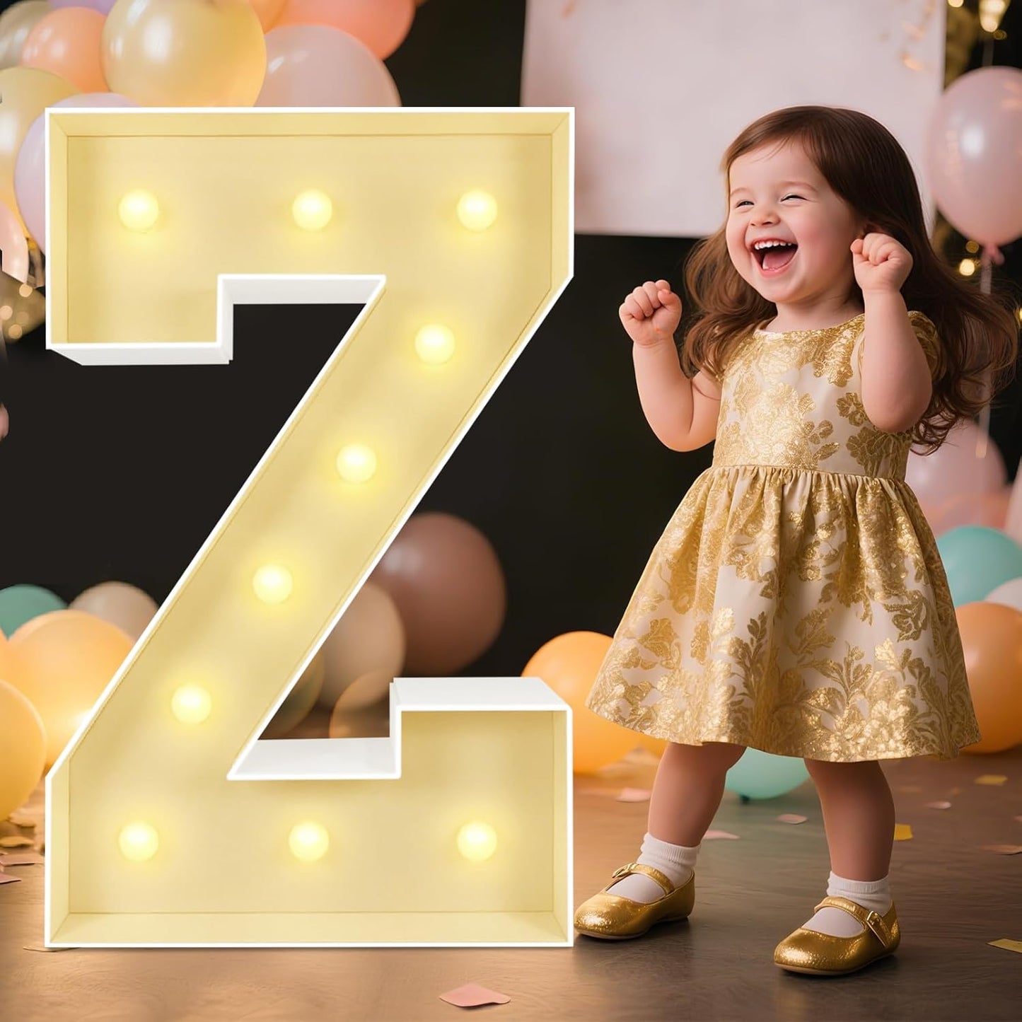 Marquee Light Up Letters: 3FT Large Decorative Signs for Party Decorations Baby Shower Birthday Wedding Engagement Anniversary, 3 Feet Tall Pre-Cut DIY Foamboard Letter Z - Easy to Assemble