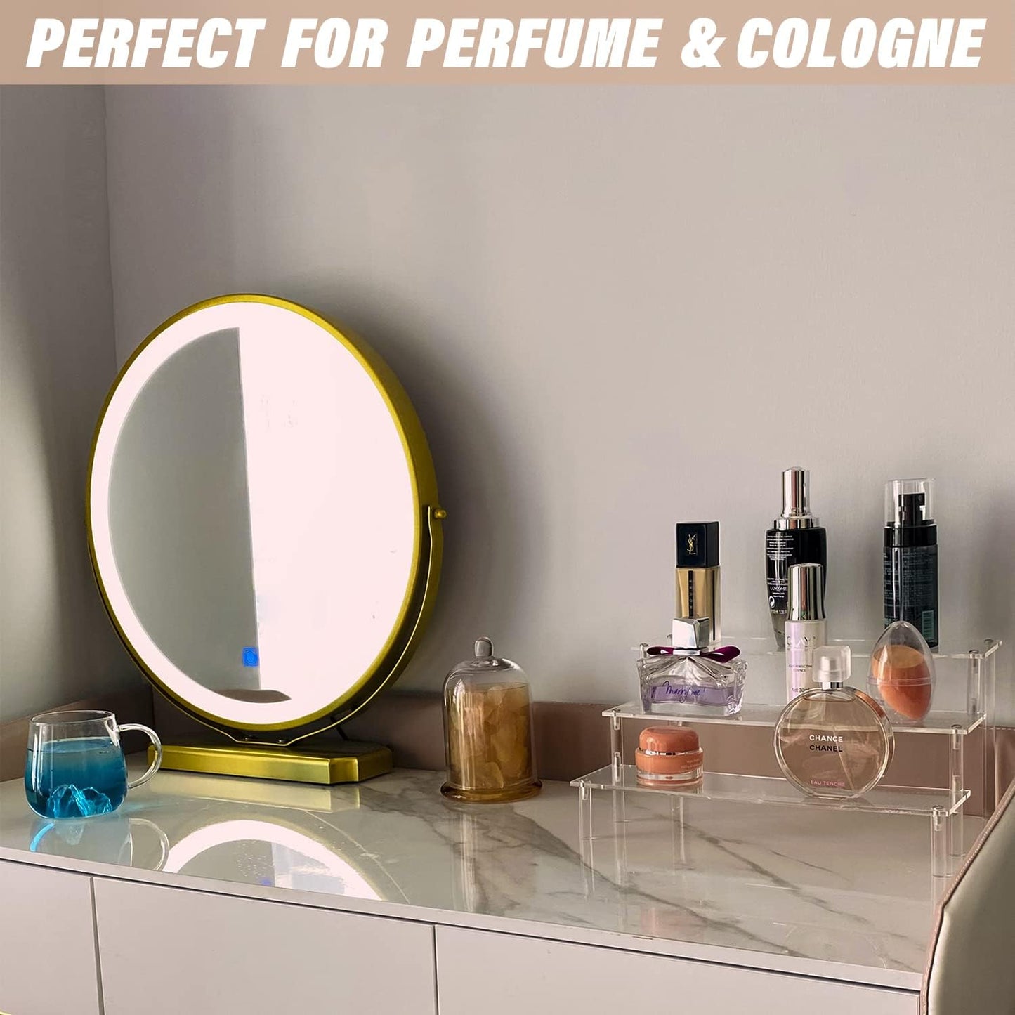 Acrylic Display Risers,Clear Acrylic Risers Display Stand Shelf 3 Tiered Cupcake Stand Perfect for Amiibo Funko Pop Figure Desserts Stand Tabletop Perfume Colognes Toys Collections Cosmetic