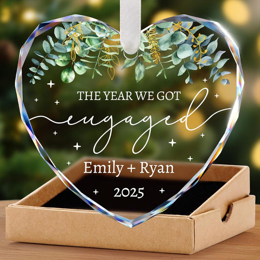 Engagement Ornament 2025 - Engagement Gifts for Couples - Personalized Gift for Newly Engaged Couples, Women, Fiance, Her - Bride to Be Gifts, First Christmas Just Engaged Ornament 2025