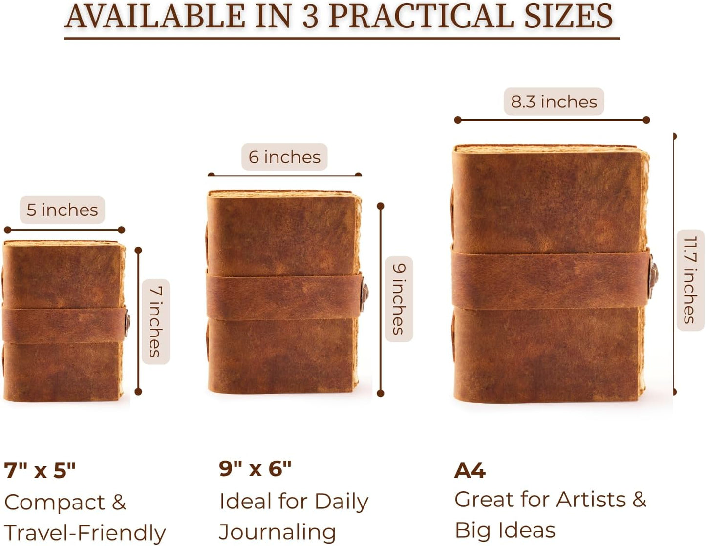 NomadCraftsCo. Vintage Leather Journal - Lock Closure, Book of Shadows, Grimoire, Witch Journal, 240 pages Antique Deckle Edge Paper