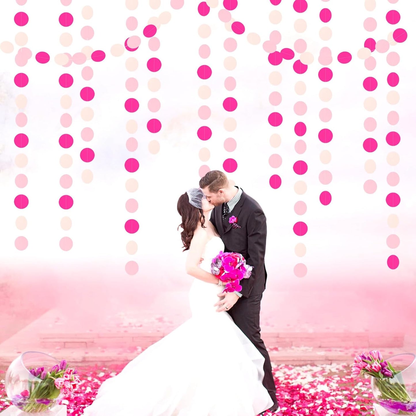 Hot-Pink Party-Decorations Paper-Garland Streamers Banner - 52Ft Girl Birthday Flamingo Baby Shower Engagement Wedding Bachelorette Hanging Decor Ouruola