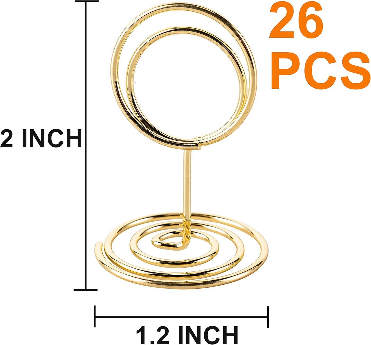 26Pcs Table Number Holders, Place Card Holders, Wire Picture Holders, Small Table Card Holders, Photo Holders for Centerpieces, Wedding Reception, Party, Birthday (Gold)
