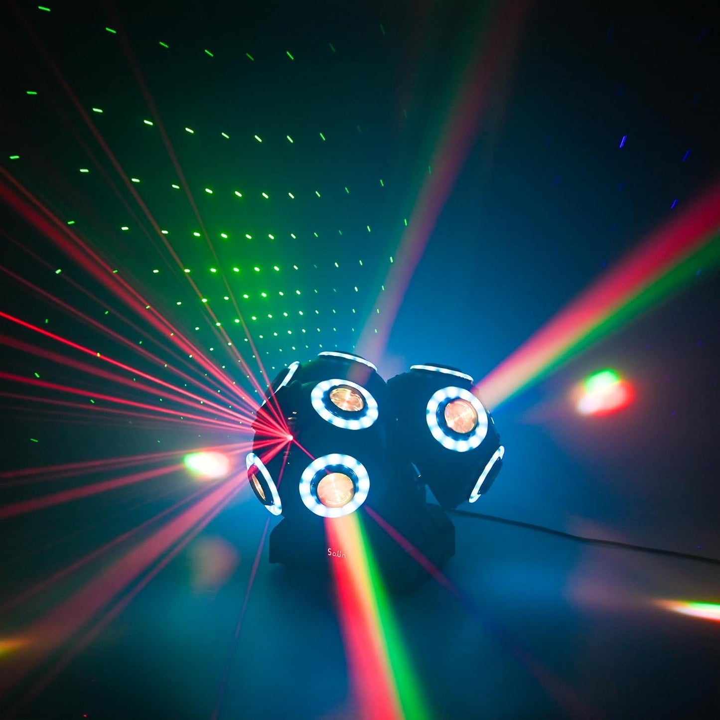 LED Moving Head DJ Light Rotating Beam Stage Lights Pin Spotlight Event Lighting Sound Control Dmx512 DJ KTV Disco Party Wedding Concert Festivals… (3Head DJ Light)