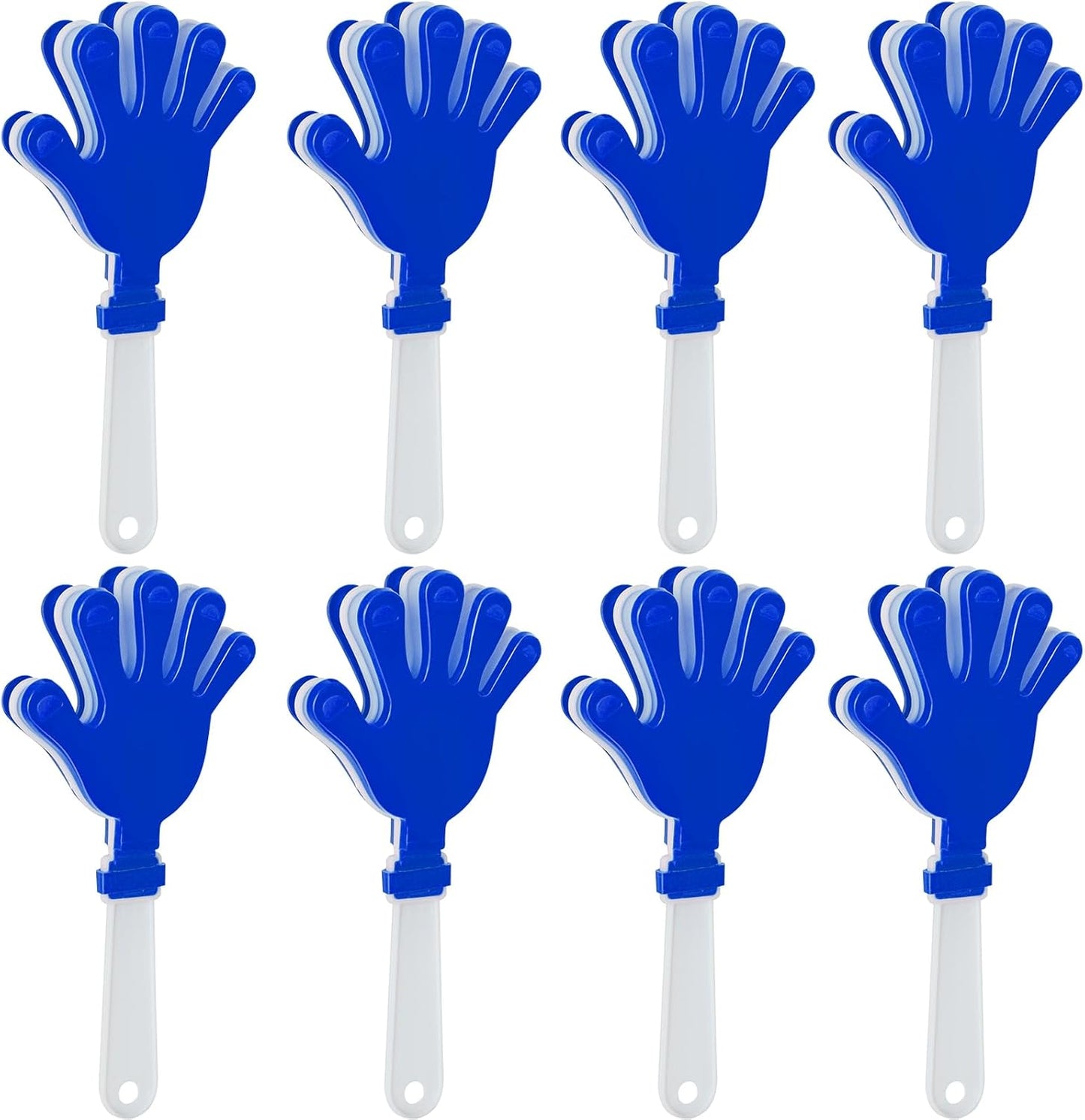 8 Pcs Hand Clappers Noisemakers 7.5 Inch Clappers Noisemakers Plastic Hand Clappers for Birthdays Game Football Sporting Events Cheers Supplies Dance Basketball Football Noisemakers(Blue and White)