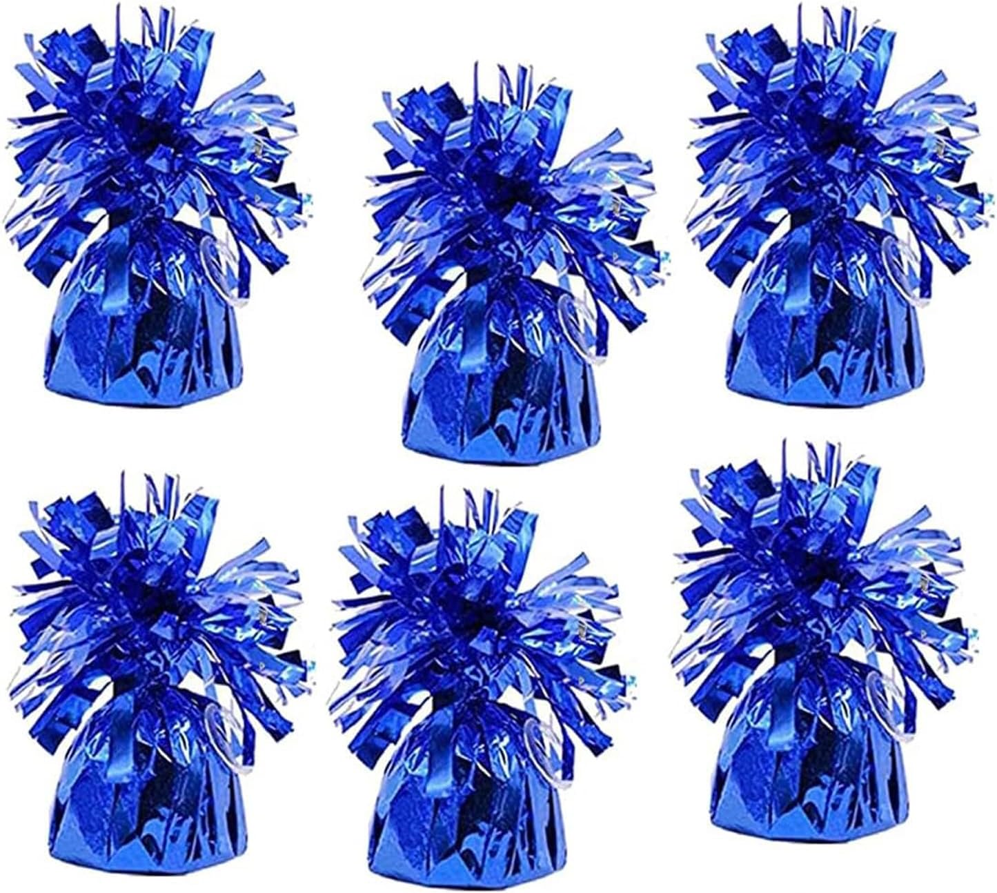 Metallic Balloon Weights, Birthday Party Favors, Novelty and Gag Gifts, 5.5" Inches, 6-Pack (Blue)