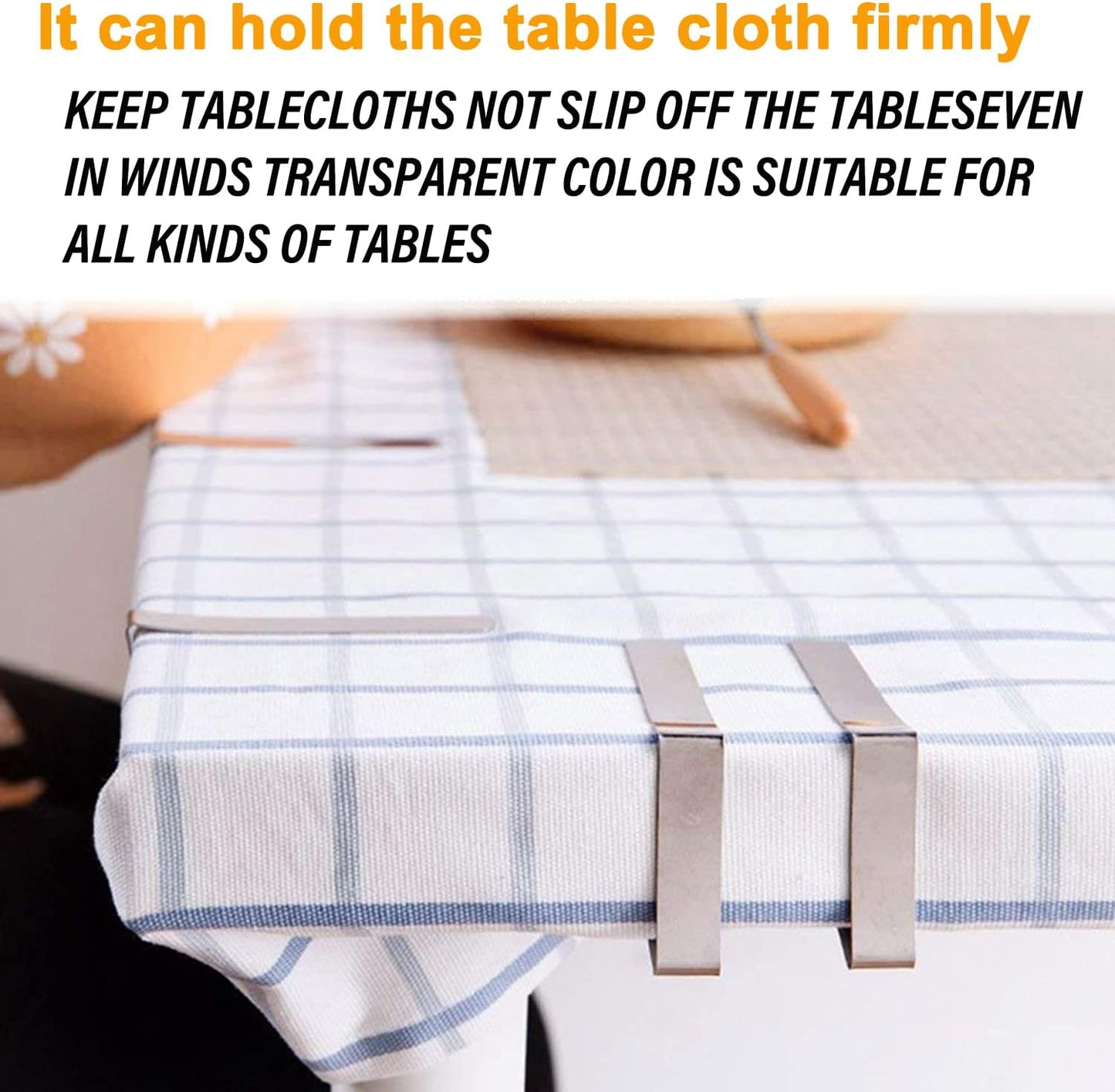 60pcs Tablecloth Clips,Heavy Duty Picnic Table Clips, Stainless Steel Table Cloth Cover Clamps, Table Cloth Holders Ideal for Home Wedding Party Indoor Outdoor Camping Picnic