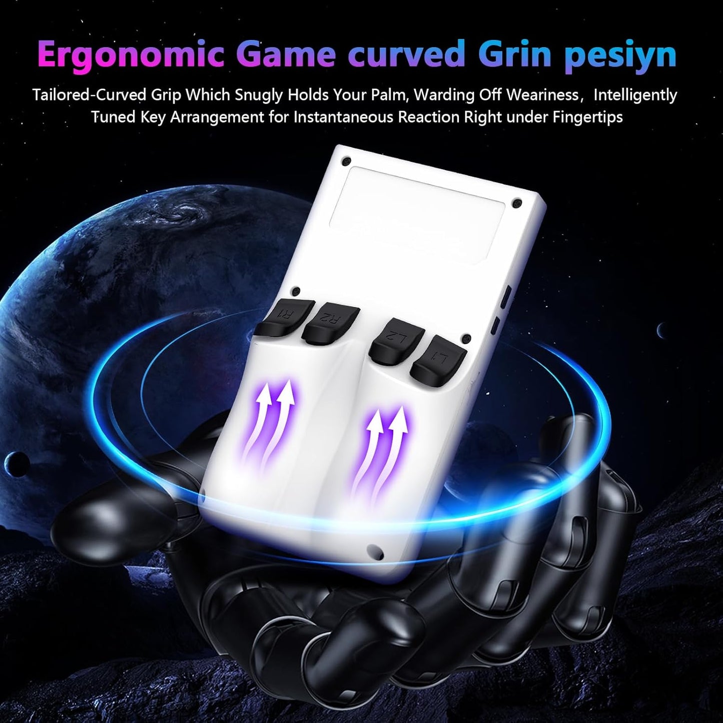 R36MAX Retro Handheld Game Console, 4.0 Inch 720x720 IPS Screen, Built-in 22,000+ Classic Game, Portable Hand Held Open Source Linux System, 4000mAh Battery Retro Gaming Console (White 128GB)