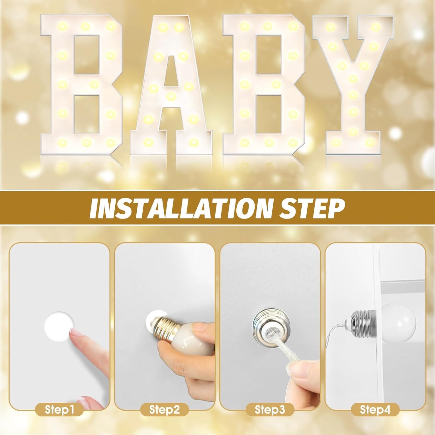 Ledido 4FT Marquee Light Up Letters Large Light Up Letters for Party Decoration, Marquee Letter for Birthday Graduation Baby Shower Wedding, Pre-cut Foam Board Assembly Required Letter V