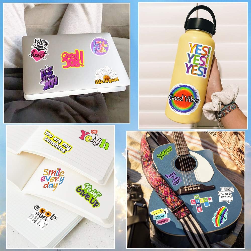 QTL Inspirational Stickers for Kids Motivational Stickers for Water Bottles Laptop for Teens Adults Waterproof Vinyl Pack 50Pcs