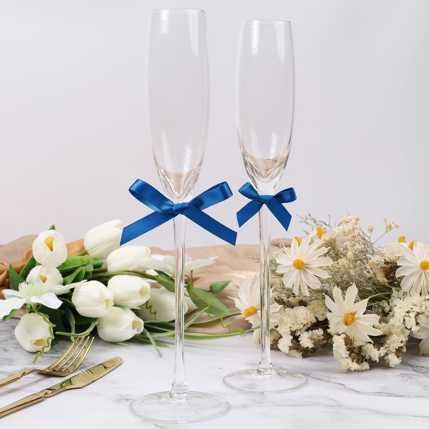 LaRibbons 3/8 Inch 25 Yard Double Faced Satin Ribbon,Royal Blue Small Satin Craft Fabric Ribbon for Gift Wrapping Floral Bouquets Wedding Party Decoration