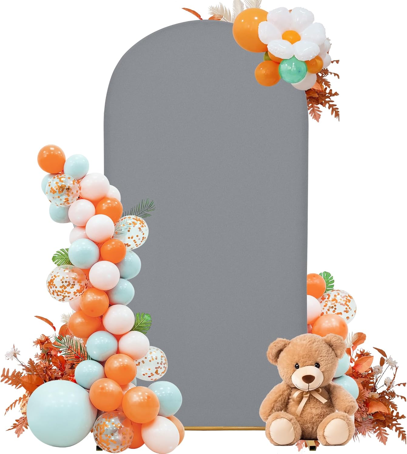 Wedding Arch Cover 4FT Arch Backdrop Cover Spandex Fitted Arch Cover for Round Top Chiara Backdrop Stand Covers for Wedding Birthday Party Baby Shower Banquet Ceremony Decoration