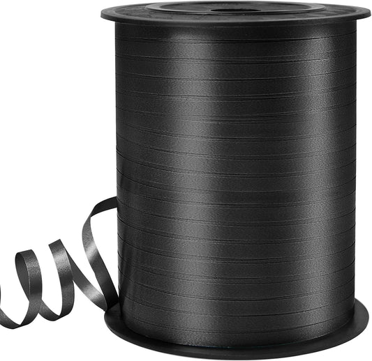 Black Curling Ribbon - 500 Yard Curly Gift Ribbon for Wrapping, Balloons & Floristry