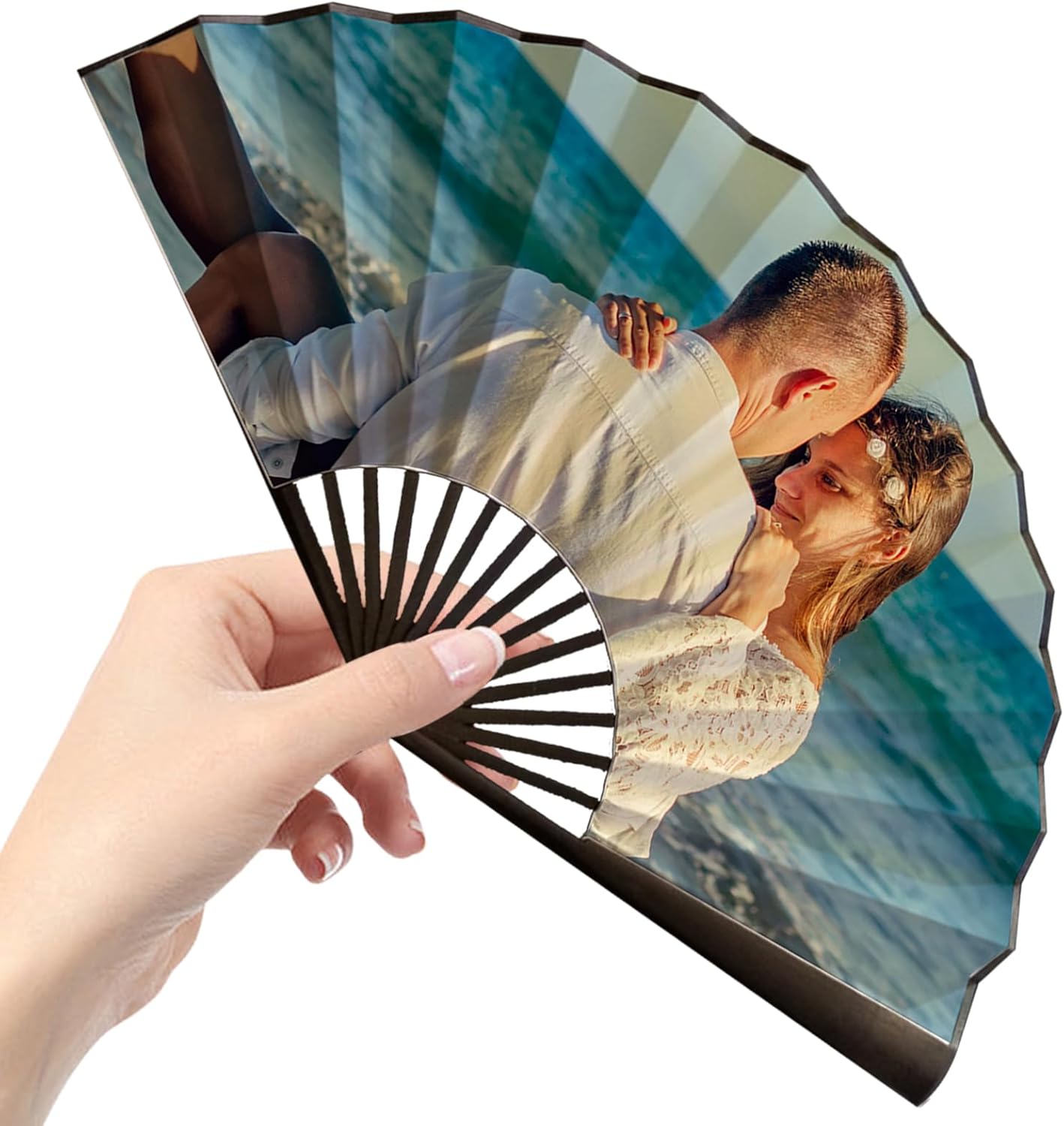 Decorative Folding Fans Personalized Fans Custom Fans Handheld Clack Fans for Line Dancing Customized with Picture Text, Fans Foldable for Line Dancing Wedding Saloon Cosplay Party Props