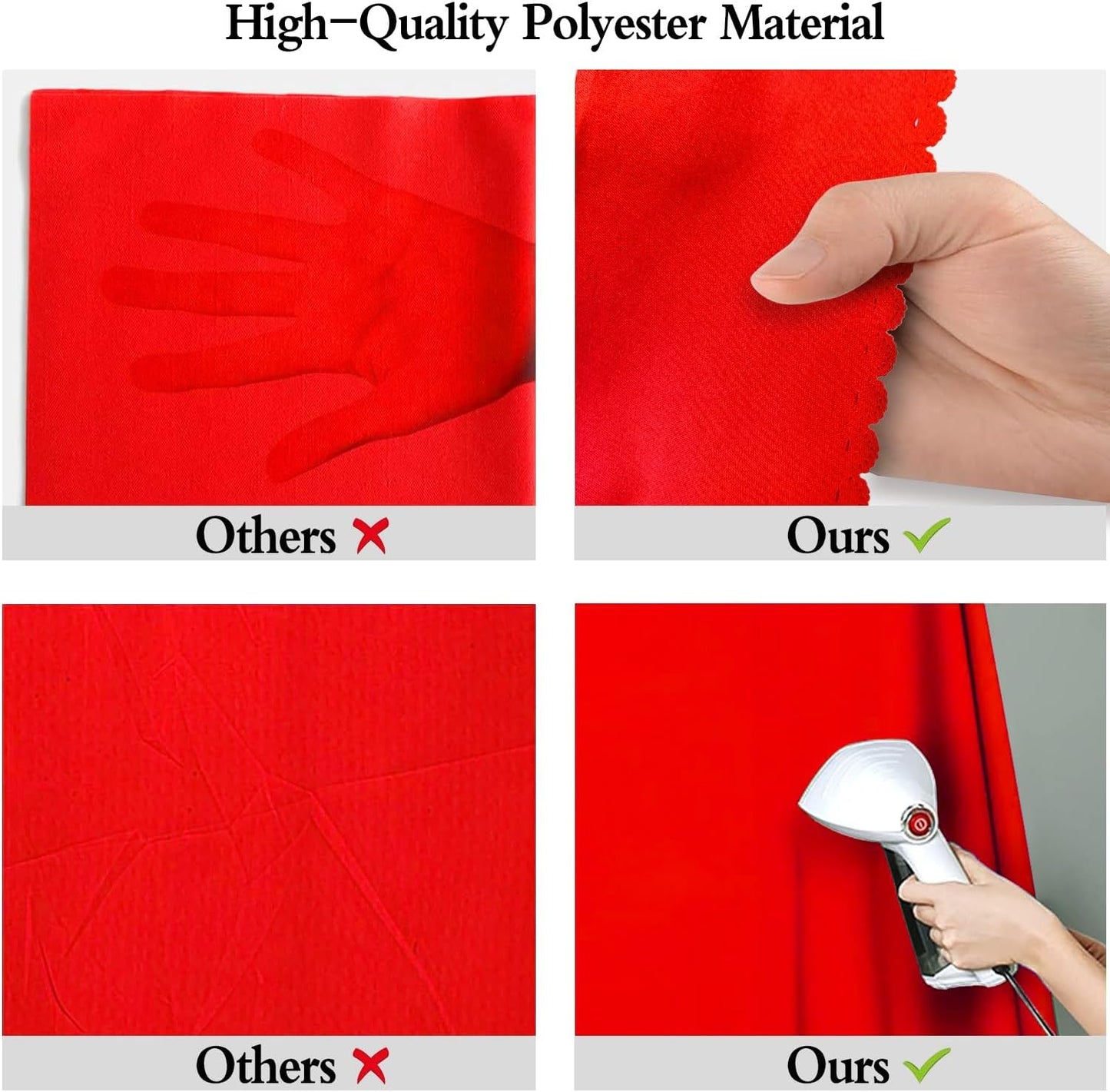 5x7FT Red Screen Backdrop Background for Photography, Photo Backdrop Props for Photoshoot, Party, Video