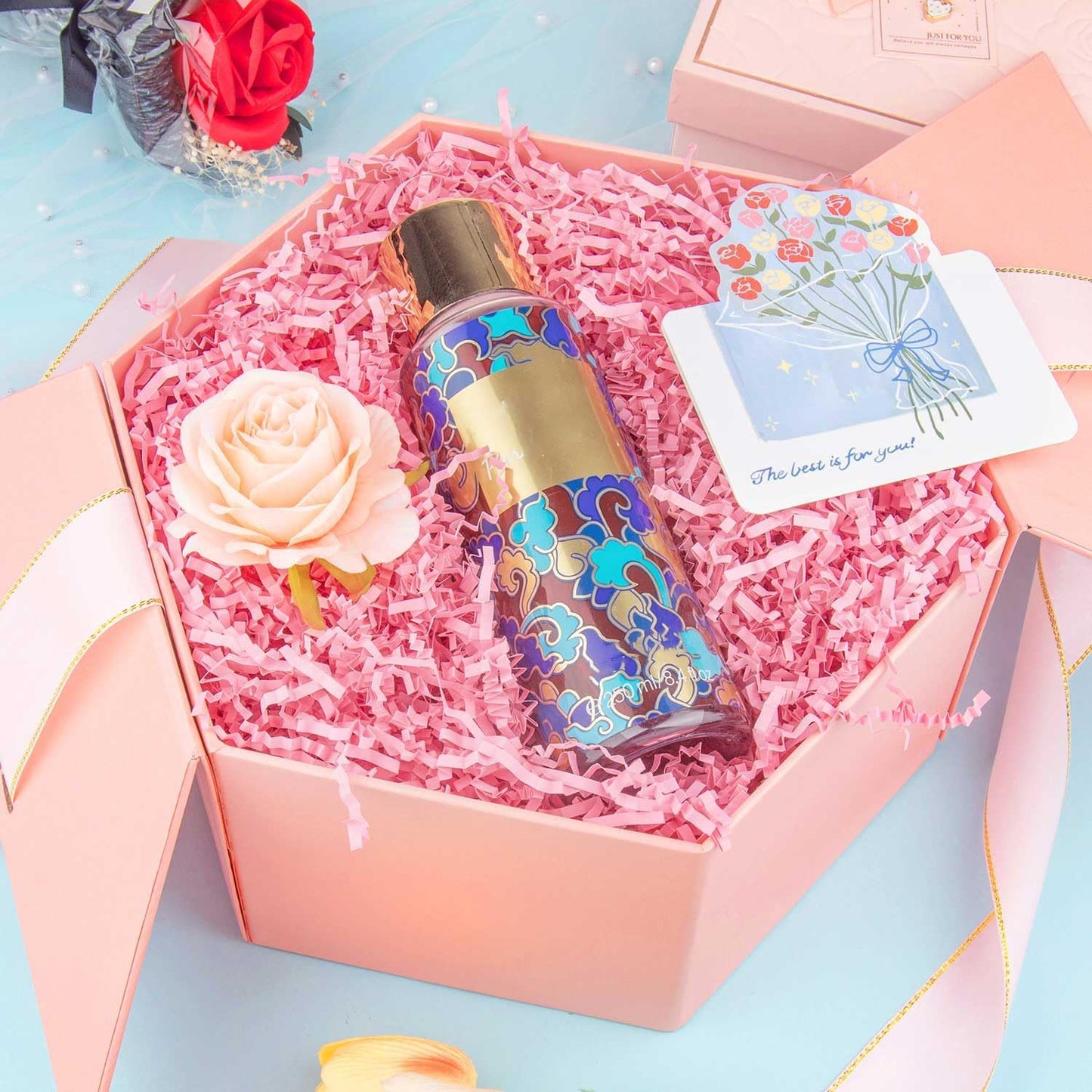 8.5oz Crinkle Paper Filler, Gift Baskets Gift Boxes Crafts Shredded Cut Paper Packaging Decorative Stuffing & Cushioning Confetti for Easter Birthday Wedding Party Favor Pink