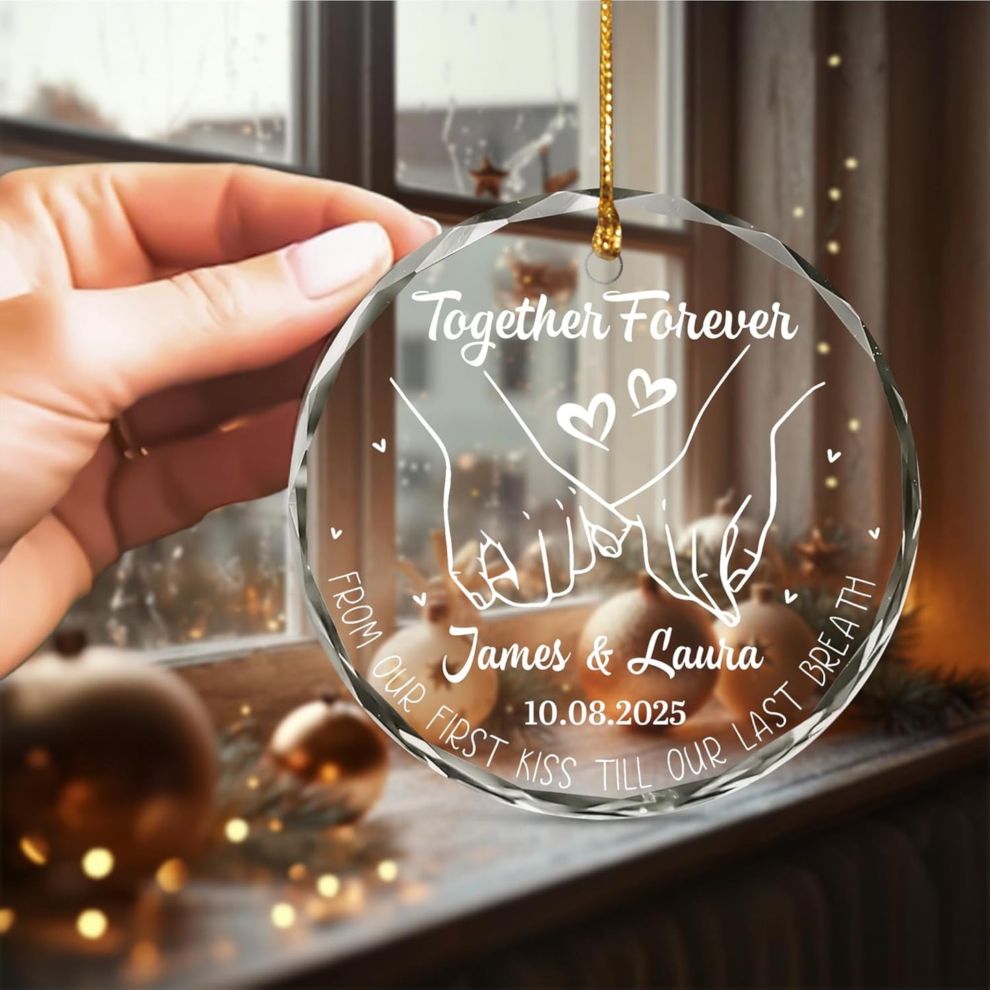 Personalized The Year We Became Mr & Mrs Christmas Ornament - Wedding Gifts For Newlywed Couple, Bride And Groom - Custom Engagement Ornament With Photo, Names, Year