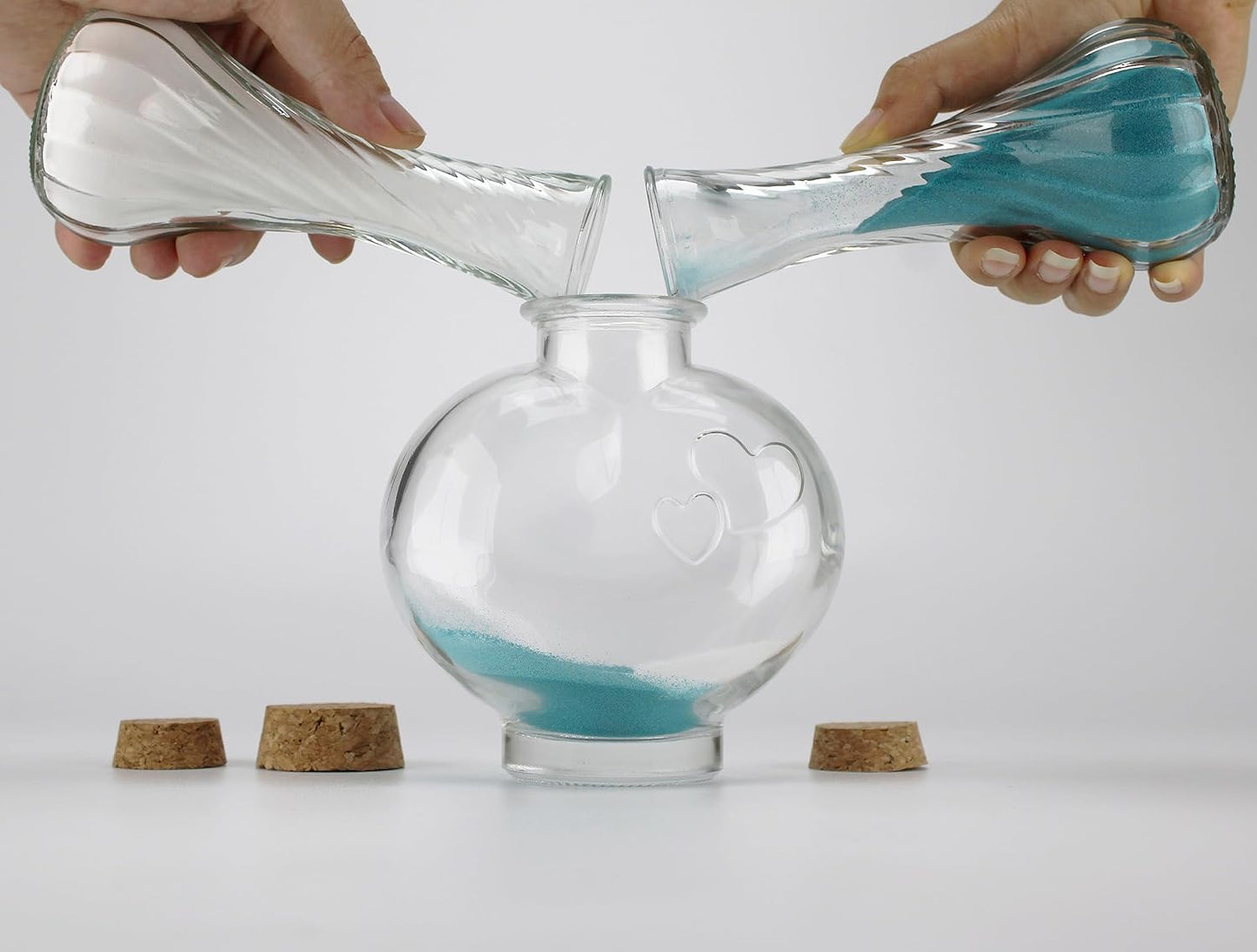 CHENGXINWENHUA Unity Sand Ceremony Set for Wedding Handmade Decorative Jars (4vase)