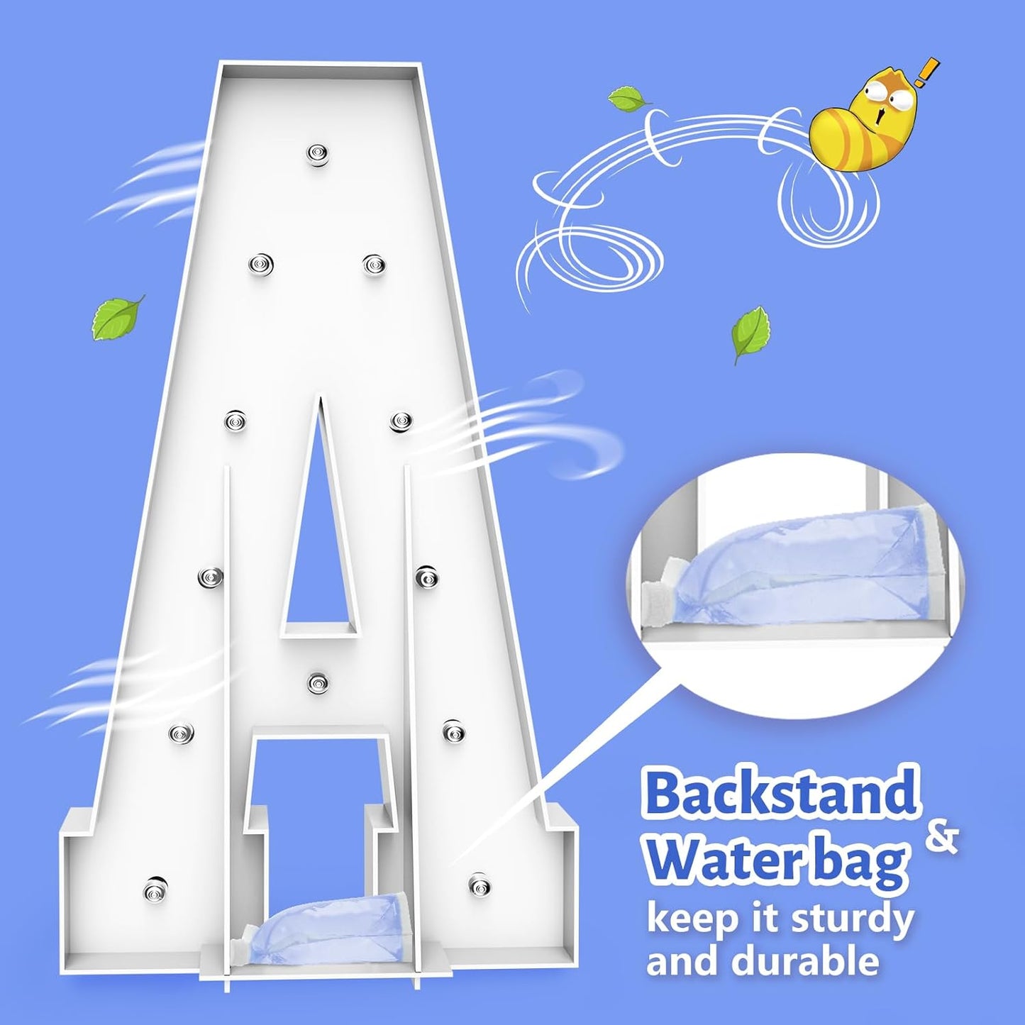 4FT Marquee Light Up Letters - Cool White Light Up Letters G with Fixed Water Bag, Party Decoration Large Marquee Light Up Letter can Be Used for Wedding Decoration, Birthday Party Deco