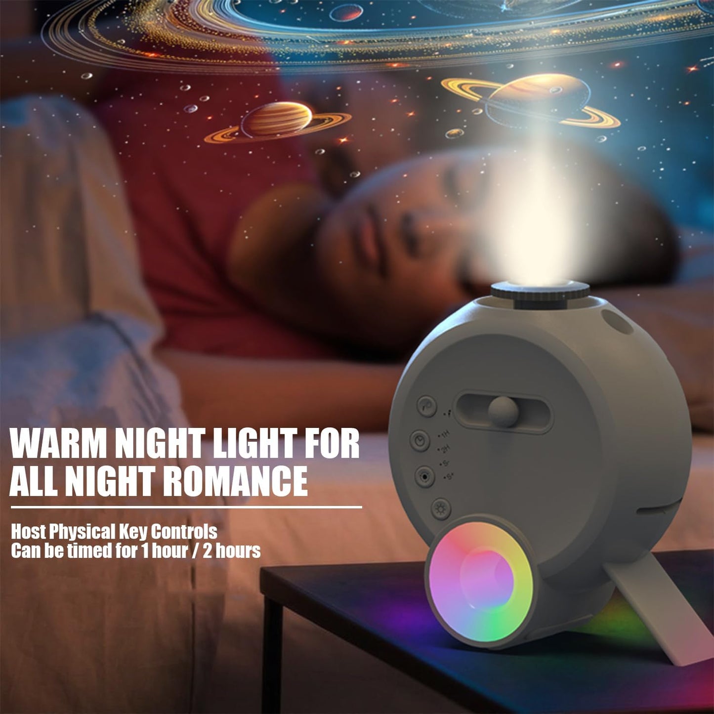 Star Projector, Galaxy Light for Bedroom, Home Planetarium with Remote Control, Realistic Starry Night Ceiling Projector - White