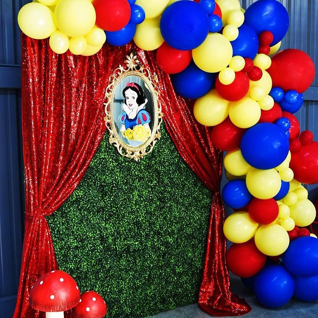 Poise3EHome Red Sequin Backdrop,8FT x 10FT Sequin Photography Backdrop Curtain for Party Decoration, Red