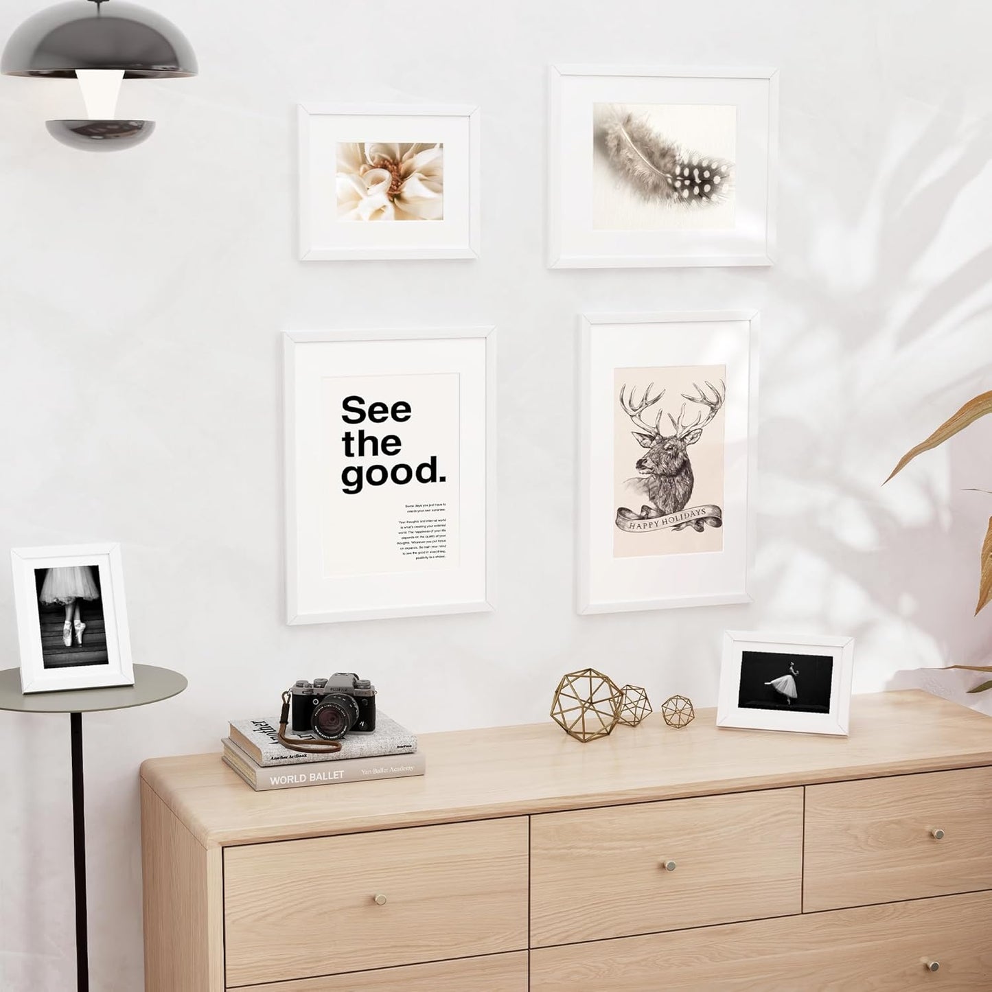 12x16 inch Picture Frame, 12x16 Photo Frames with 8.5x11 Removable Mat - High Definition Plexiglass - Vertical and Horizontal Display - Wall Hanging Frame - White, 3 Pack