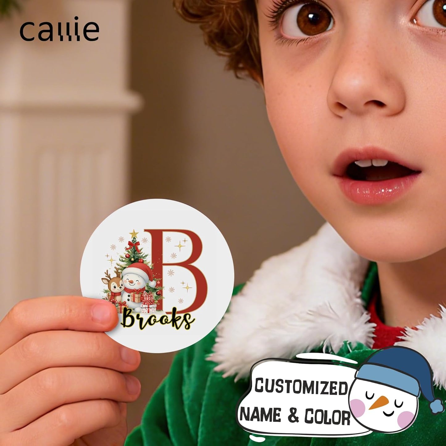 Personalized Christmas Stickers - Custom Name Waterproof Christmas Gift Tags for Gift Box Xmas Holiday Decorations Party Favors - 30 Stickers (Snowman)