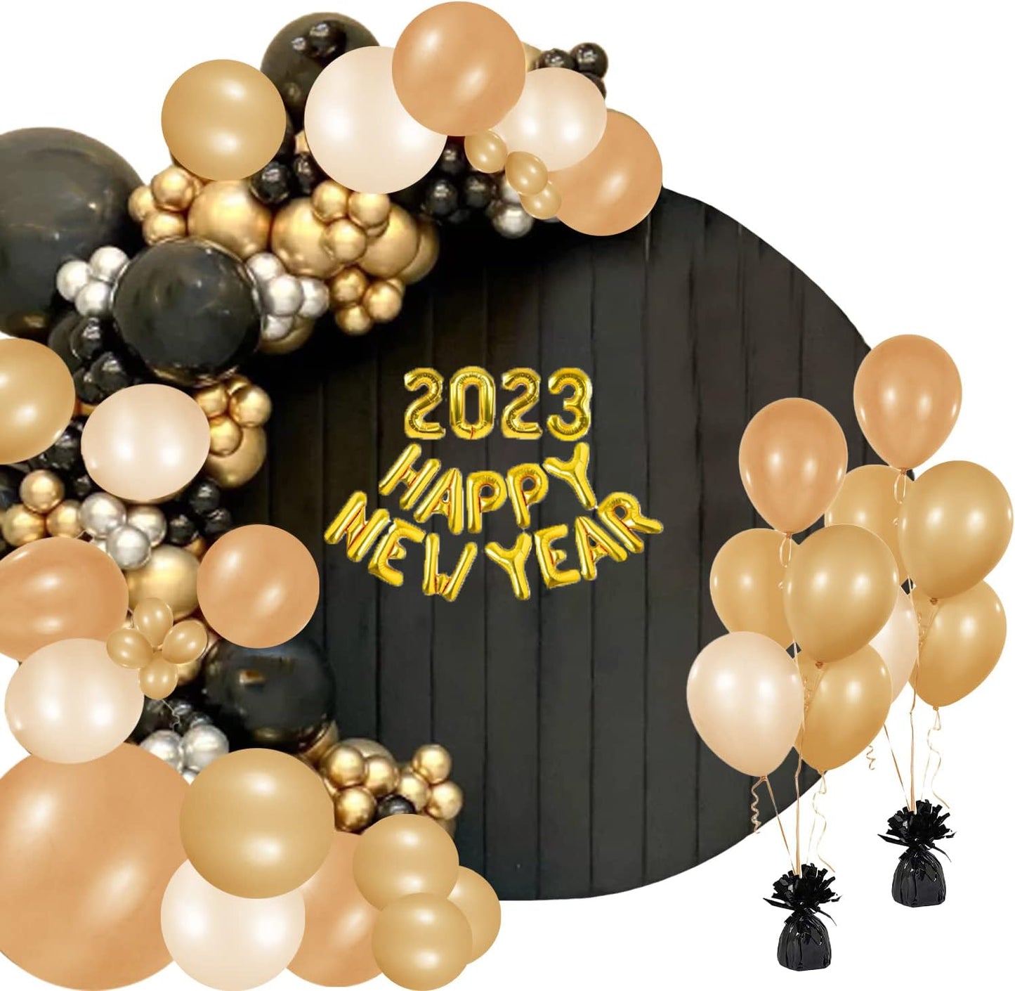 Metallic Balloon Weights, Birthday Party Favors, Novelty and Gag Gifts, 5.5" Inches, 12-Pack (Black)