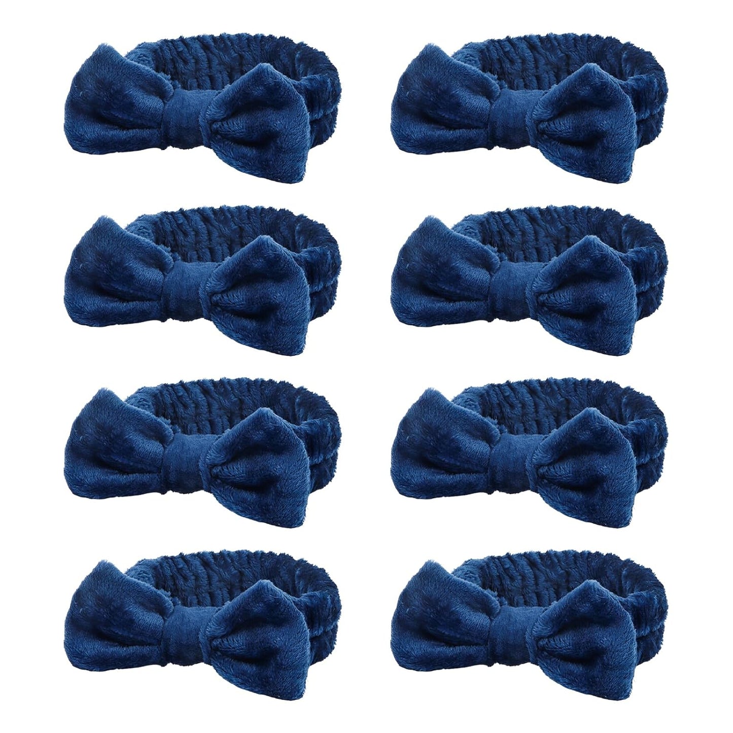 Semato 8Pcs Navy Blue Spa Headband Bachelorette Party Favors Set Skincare Headbands for Women Gifts and Party Supplies (navy blue)