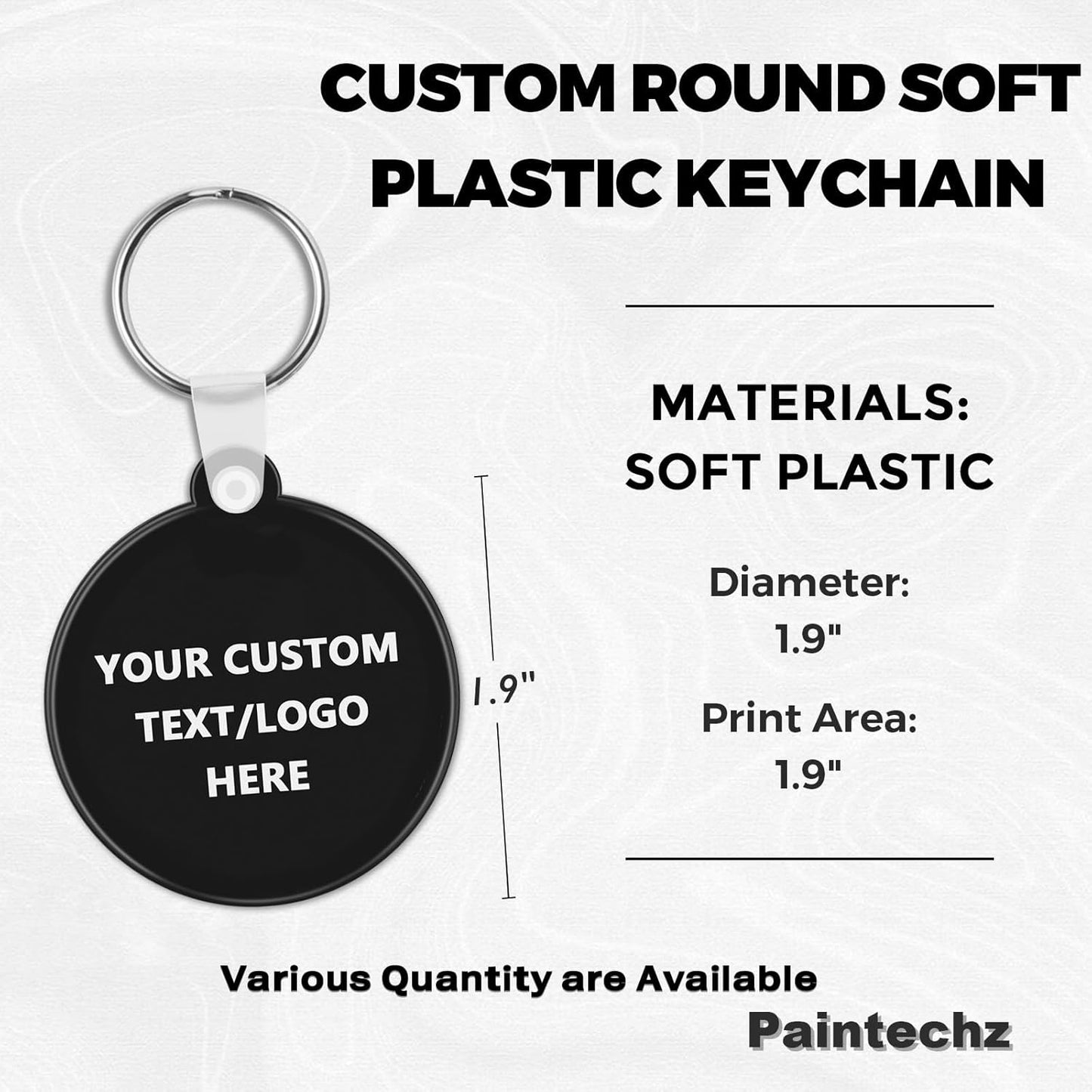 Custom Round Soft Keychains 200 Pack, Personalized Logo, Text Bulk - Perfect for Tradeshows, Party Favors, Events - Customizable Key Tags