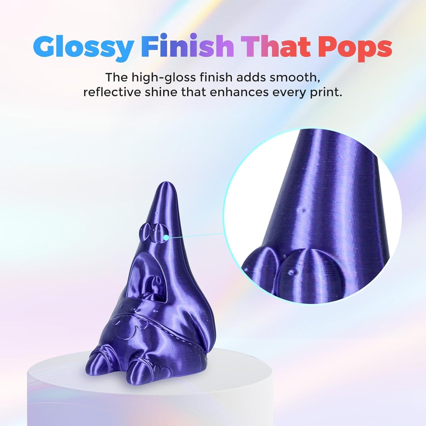 Flashforge 3D Printer Filament Silk PLA 1.75mm 1kg Spool-Dimensional Accuracy +/- 0.02mm (Blue)