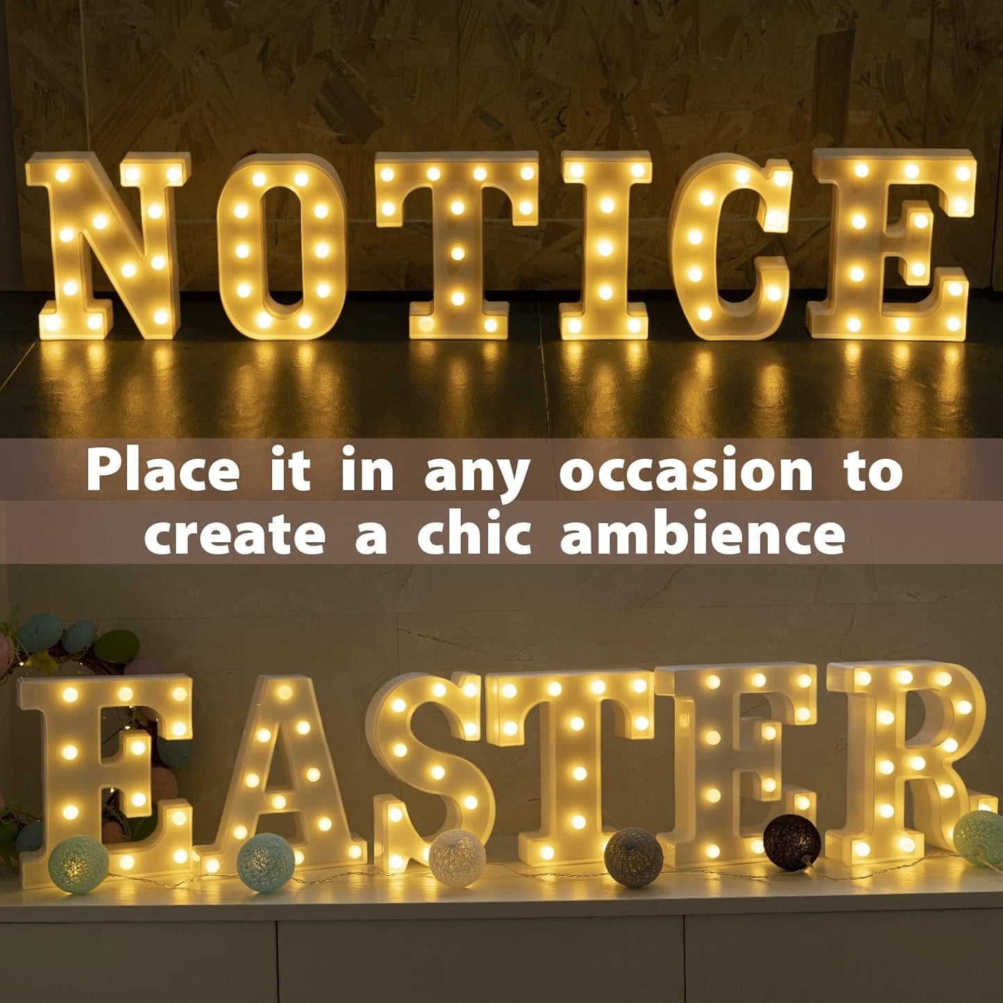 HXWEIYE Light Up Letters T, LED Marquee Letters Light Sign 26 Alphabet and 10 Number Big Lights Letter for Party Birthday Bar Battery Powered Christmas Decor Letter Lights (Warm White)