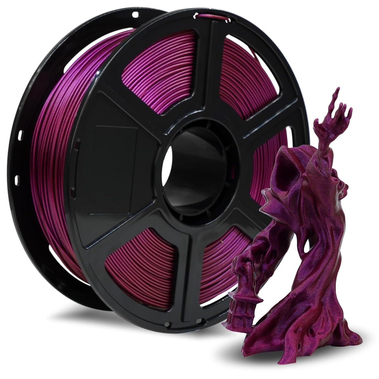 FLASHFORGE Rapid PLA Filament 1.75mm +/- 0.02mm Abyssal Red, Max 500mm/s High Speed Printing, 3D Printer Filament 1kg(2.2lbs), Changing Colors with Light, Perfectly Hide The Layer Line