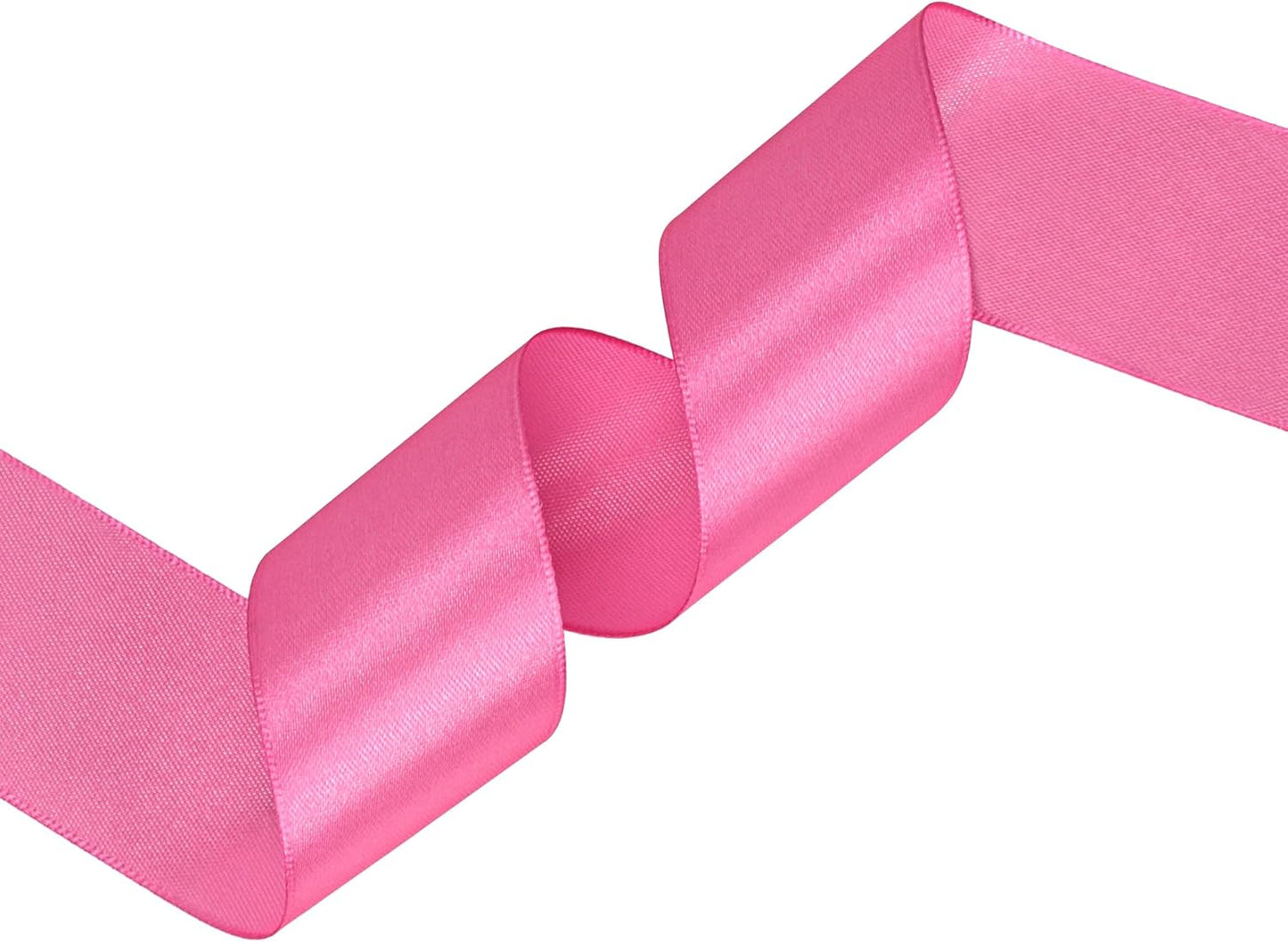 Hot Pink Satin Ribbon 1-1/2 inch X Continuous 100 Yards, Single Face Polyester Ribbon Perfect for Gift Wrapping, Flower Bouquet, Wedding Decor, Crafts, Bow Making, Sewing and More