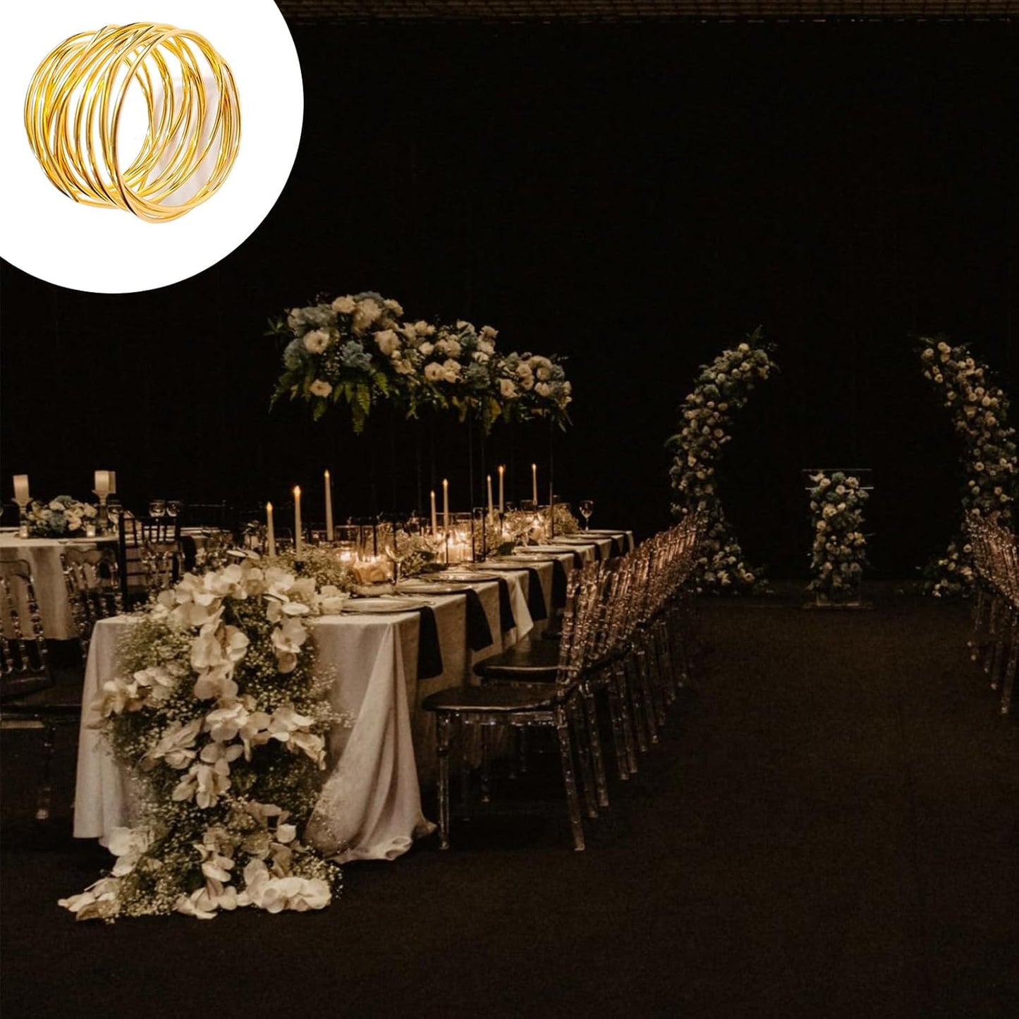 Gold Napkin Rings - 12 PCS Metal Napkin Rings(Twisted Wire) Napkin Holders Buckles for Family Dinner, Wedding, Party,Table Decorations