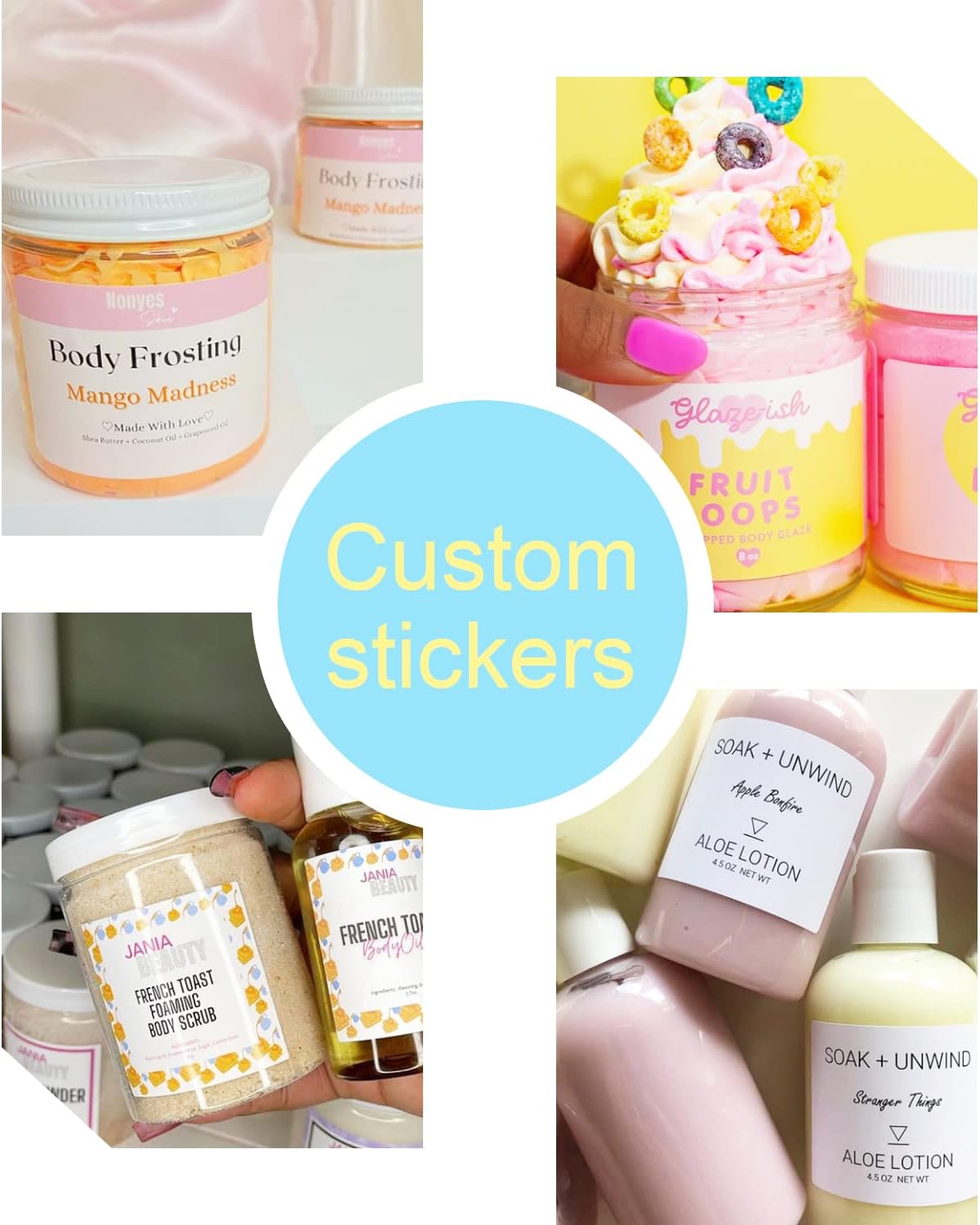 Custom 100-500 Stickers with Any Image Logo and Text. Personalized Labels for Business Logo, Thank You Notes, etc. (Square, 4 Inch)