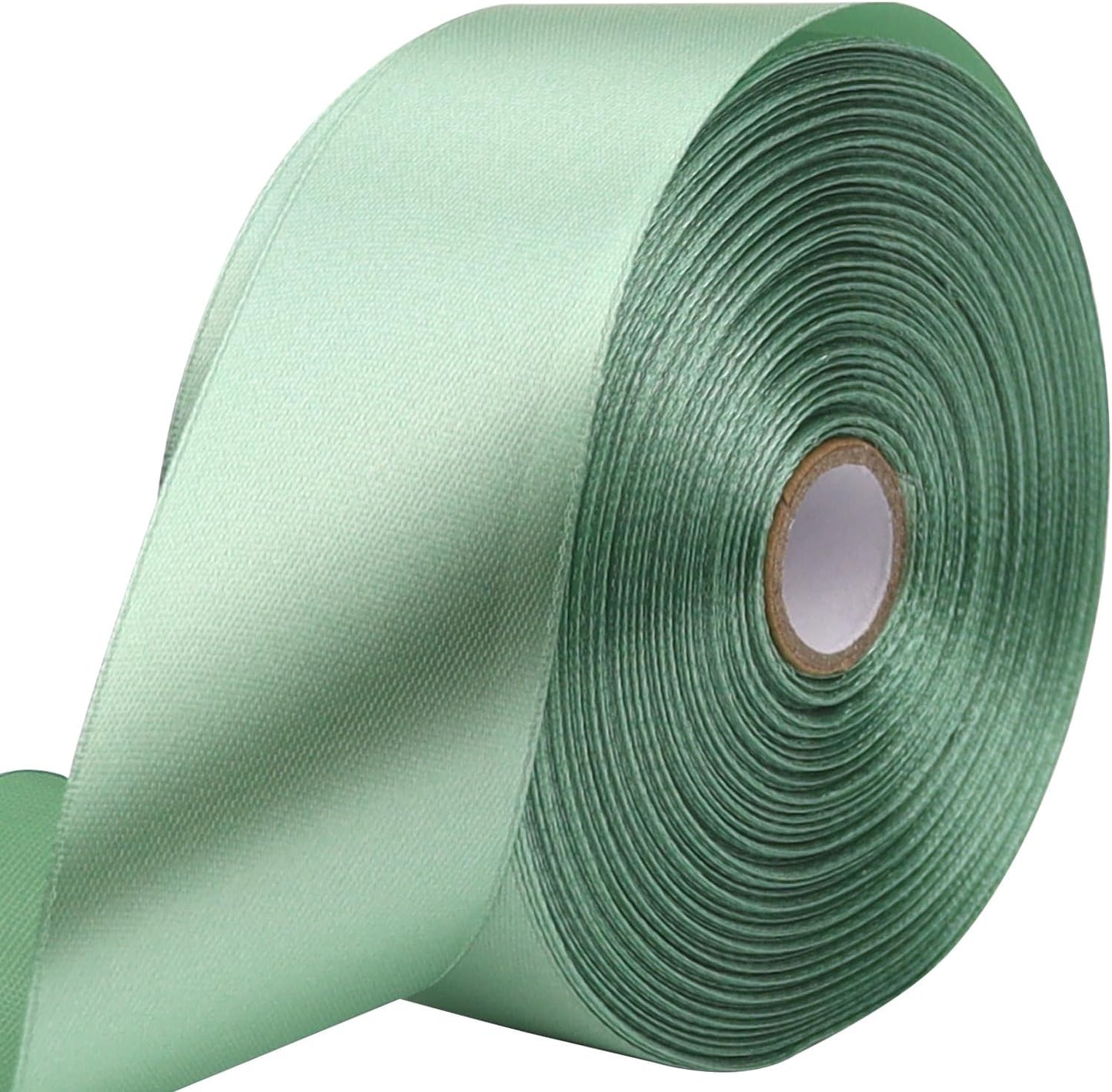 Sage Green Solid Satin Ribbon 1-1/2 Inch 50 Yards Solid Polyester Fabric Ribbon for Gift Wrapping Wedding Christmas Baby Shower Birthday Party Decoration Handmade Immortal Flower Craft