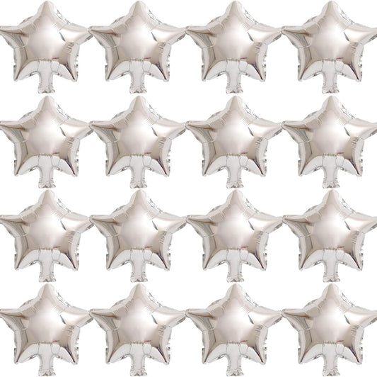 50 Pieces 10" Silver Foil Star Balloons for Party Decorations
